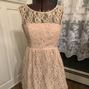 ZARA Woman Lace Nude Cream Dress